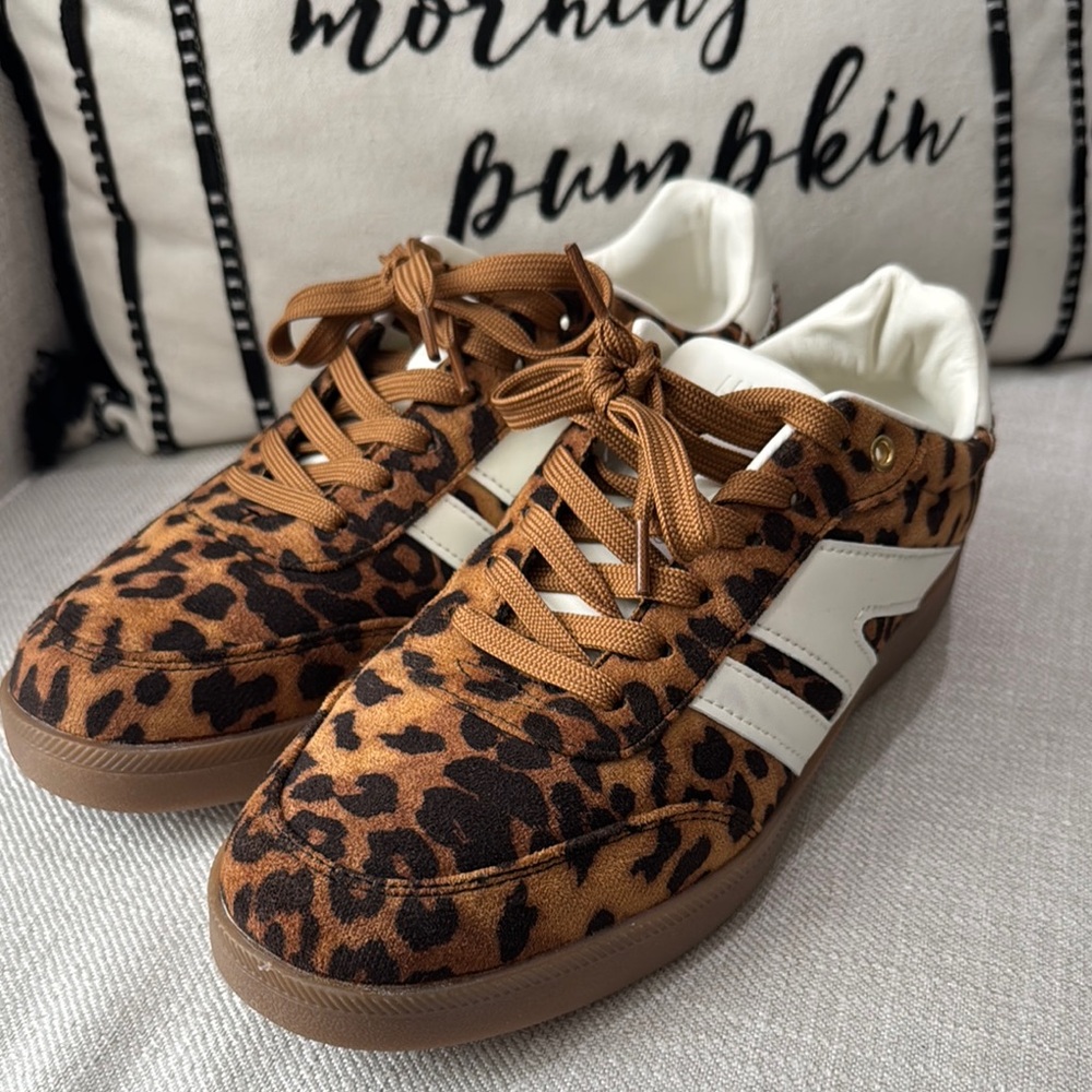 Leopard Print Sneakers with White Accents